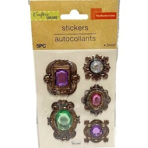 Crafters Square 5pc Bejeweled Dimensional Stickers